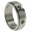 316L Stainless Steel Spinner Ring with Clovers, Width: 8mm, Sizes: 9.0-14.0