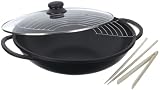 KR�GER SCO11 Wok mit Glasdeckel 36cm LEIPZIG