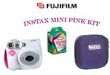 Fuji Instax Mini 7S Deluxe Package, includes Fujifilm Instax mini 7S (PINK Trim)+Instax mini film Twin Pack (2 x 10= 20 exp.) + Instax Dedicated Case.