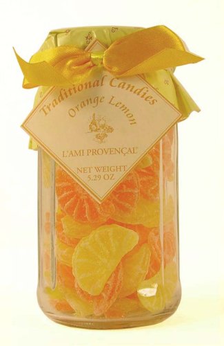 3 jars of Mixed Citrus L'Ami Provencal all natural hard candies 5.3 oz in glass jar by Raspberry Candy