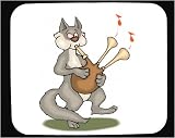 Mouse Pad with bagpipe, wolf, music, playing