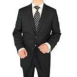 Modern Signature Collection Italian Fit Mens Suit Merino Wool 140s Two Button 2pc Jacket Plus Pants Black Narrow Stripe