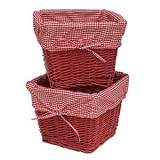 Burlington Baby Small Painted Willow Basket Set, Red
