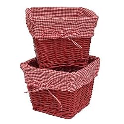 Burlington Baby Small Painted Willow Basket Set, Red