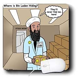 Rich Diesslins Funny General - Editorial Cartoons - Osama Bin Laden Hiding Place - Mouse Pads
