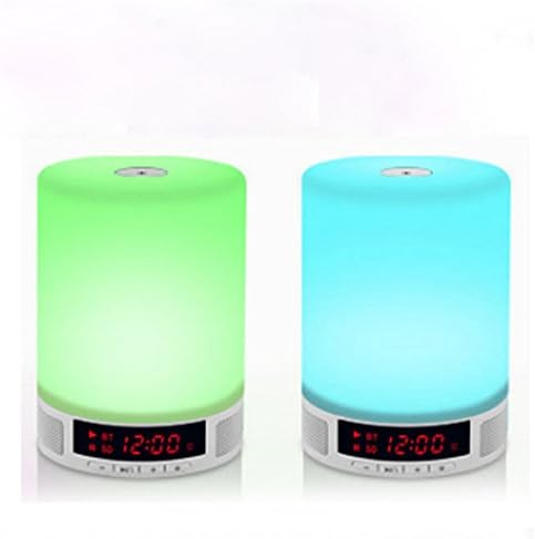 LED Touch Bedside Lamp - with Bluetooth Speaker ,Alarm Clock, Dimmable Color Night Light , Outdoor Table Lamp with Smart Touch Control, Best Gift for Kids Children Sleeping Aid (White)