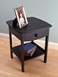 Winsome 20218 Black Beechwood END TABLE/NIGHT STAND WITH ONE DRAWER