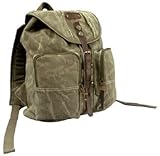 Olive Drab Stonewashed Heavyweight Army Backpack with Leather Accents Olive Drab Stonewashed Heavyweight Army Backpack with Leather Accents