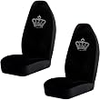 Crown Gem Crystal Studded Rhinestone Bling Car Truck SUV Front High Back Bucket Seat Covers - Pair