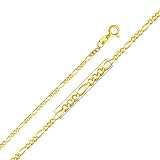 14K Yellow Gold 1.6mm Figaro Chain Necklace with Spring Clasp - 16