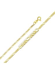 14k Yellow Gold 1.6mm Figaro Chain with Spring Ring Clasp (16" 18" 20" 22")