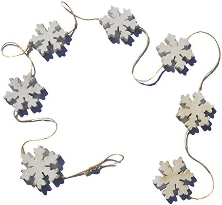 Raz Imports Christmas Decorations - Snowflake Garland &amp; LED Christmas Lights Bundle - Christmas Décor