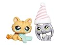 Littlest Pet Shop Pet Pairs Lop Ear Bunny with Cat in Winter Gear