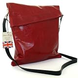 Owen Barry large handcrafted leather Z top sac body bag red