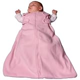 Pink Fleece KinderKozy Baby Sleep Sack Wearable Blanket, Adjustable Straps, One Size fits Baby 3-9 months-by Baby Emporio