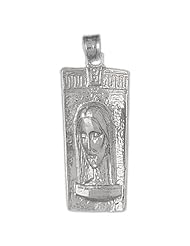 Clevereves 14K White Gold Pendant Religious Medal 12.9 - Gram(s)