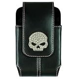 Harley-Davidson Universal Vertical Leather Strap Case - Skull - Fits iPhone BlackBerry for Sale