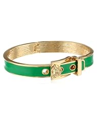 Anne Klein Gold-Tone Enamel Buckle Bangle Bracelet, 2.25"