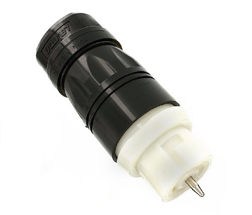 Leviton CS8264C 50 Amp, 250V AC, Industrial Grade, Black and White Locking Connector, Industrial Grade, Grounding, California-Style, Black-White