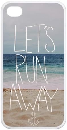 Treasure Design Funny Let's Run Away Sandy Beach Hawaii APPLE IPHONE 4or4s Best Silicone Case