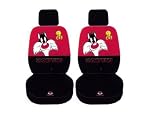 A Set of 2 Official Licensed Universal-Fit Low Back Seat Covers with Separate Headrest Covers - Warner Brothers Cartoon Tweety and Sylvester
