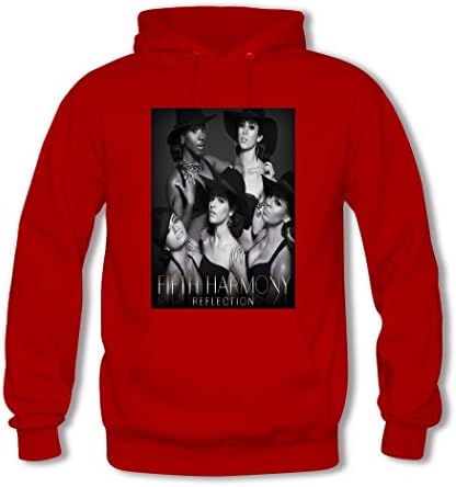 SHSUE Men's Fifth Harmony Printed Cotton Hooded Sweatshirt XXX-Large Red