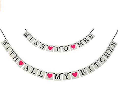 Tiemom Miss To Mrs Classy & Sassy Bachelorette Party Banner, Bridal Party Decorations