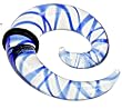 SPIRAL GLASS PLUG WITH CLEAR AND BLUE 4g - Sold Individually