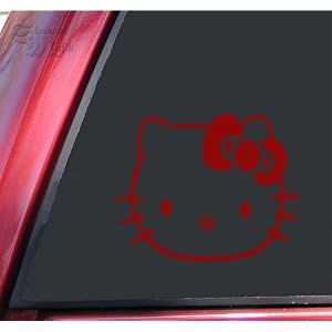 Hello Kitty #2 Vinyl Decal Sticker - Dark Red