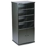 Plateau LS-A201-B - LS-Series 5-Shelf Audio Rack Cabinet with Doors - Black