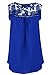 Carprinass Women's Crewneck Hollow Out Chiffon Short Blouse Lace Plus Size Top