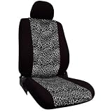 CUSTOM Smart Car ForTwo Seat Covers - FRONT FULL SET: High Back Buckets (2008-2009) - Neo-Sport Cheetah Gray Print - Made in the USA