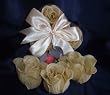 Scented Rose Shaped Soaps in Heart Box - Ivory with Satin Ribbon & Thank You Card - Wedding Favors