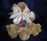 Scented Rose Shaped Soaps in Heart Box - Ivory (Set of 72) with Satin Ribbon & Thank You Card - Wedding Favors