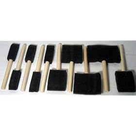 Lot of 20 New Foam Paint Brushes 4 3 2 1 Brush Tool by HDC Inc.