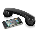 LEICKE BLUETOOTH cornetta/ricevitore Retro compatibile con tutti i modelli Smartphone, Cellulari e Tablet con connessione Bluetooth - Nero Lucido.