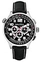 Nautica Men's Watch A25012G With Black Dial And Black Pebble Grain Leather Strap