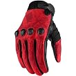 Icon Sub Etched Men's Textile Street Motorcycle Gloves - Red