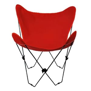 Algoma 4053-54 Butterfly Chair Black Frame, Red
