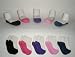 Baby Girl Shoe Socks Fashion Flats Gift Set, Funky Feet Newborn Infant Warm Comfy Princess Set in Black, Hot Pink, Purple, Pink & Blue (0-12 months, 5 pairs), Gift Wrap Available