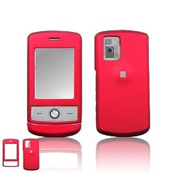 LG CU720 Shine Cell Phone Red Rubber Feel Protective Case Faceplate Cover