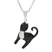 Tressa Sterling Silver Black Cubic Zirconia Cat Necklace