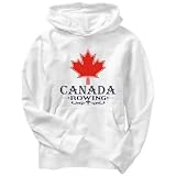 Maple / Canada Rowing Sports Mens Hoodie (White, Sizes X-Small - XXX-Large)
