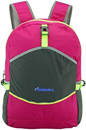 Camping Mountainering Backpack School Bag Casual Folding Bag Hiking Rucksack(Rose red)