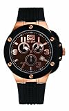 Marc Ecko E14531G1 Solid Stainless Steel Rose Gold Plated Case Gents Chronograph Black Rubber Strap Watch