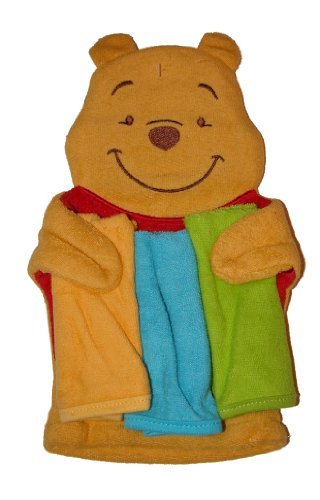 Disney Winnie the Pooh Baby Washmitt Puppet & 3 Washcloth Set