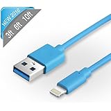 Avolare [3ft 6ft 10ft Value-pack]-Lifetime Warranty Series- Lightning to USB Charger Cable for iPhone 6S 6S Plus/6 6 Plus/5 5s 5c/ iPad Air 2 Mini 4 iPad Pro iPod Touch 5,Blue