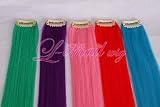 5 PCS 20 Clip-in Straight Heat-resistant Fiber Extension Set Blue Pj17-4
