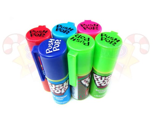 Push Pop Candy, Cotton Candy Bubble Gum Assorted Flavors - 24 ct. by Push Pop