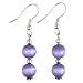 Handmade Purple Tiger's Eye & Silver Beaded Earrings